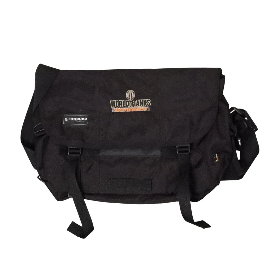 Timbuk2 World of Tanks Messenger‎ Bag Men OS Black Cordura Xbox 360 Gaming NWT